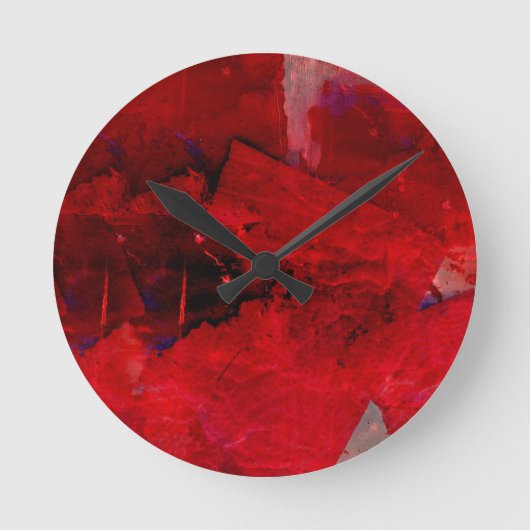 Rood Abstract Ronde Klok (Voorkant)