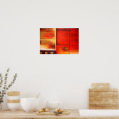Rood Abstract Schilderkunst Poster (Keuken)