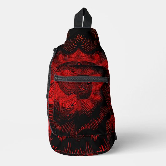 Rood Abstract Sling Bag (Voorkant)
