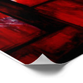 Rood Abstract vierkanten Art Print Poster - Origin (Hoek)