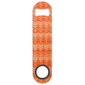 Rood abstract zigzagpatroon speed flessenopener (Achterkant)