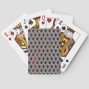Rood afbeelding onder grijze borden, rechthoekige pokerkaarten
