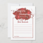 Rood Afstuderen | Advies van Paint Splatter Afstud Kaart (Voorkant)