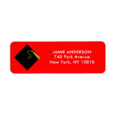 Rood Afstuderen Etiket (Voorkant)