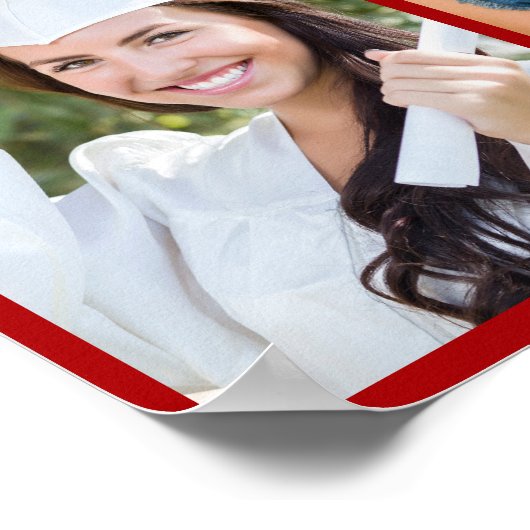 Rood Afstuderen Foto Collage Afstuderen Square Poster (Hoek)