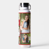 Rood Afstuderen Fotocollage Modern Afstuderen Waterfles (Achterkant)