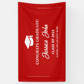 Rood afstuderen Gefeliciteerd met je afstuderen Spandoek (Verticaal)