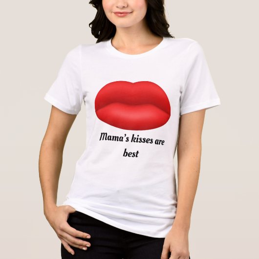 Rood als de liefde van mama's Tri-Blend shirt (Voorkant)