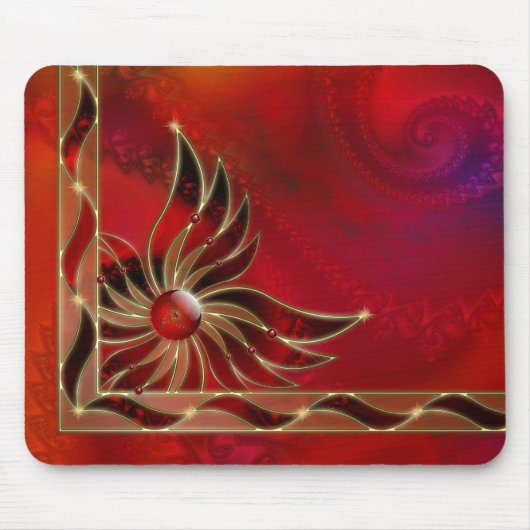 Rood als de vlam Mousepad Muismat (Voorkant)