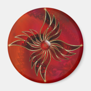 Rood als vlammen Magnet Magneet