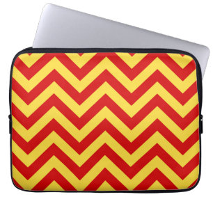 Rood, anananas Grote Chevron ZigZag Pattern Laptop Sleeve