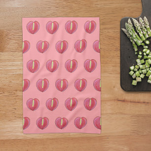 Rood anthuriumventilator naadloos patroon op theedoek