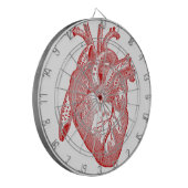 Rood Antiek anatomisch hart Dartbord (Voorkant Links)