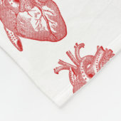 Rood Antiek anatomisch hart Fleece Deken (Hoek)