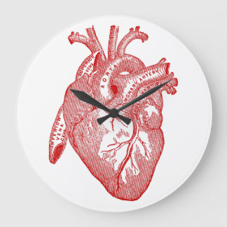 Rood Antiek anatomisch hart Grote Klok