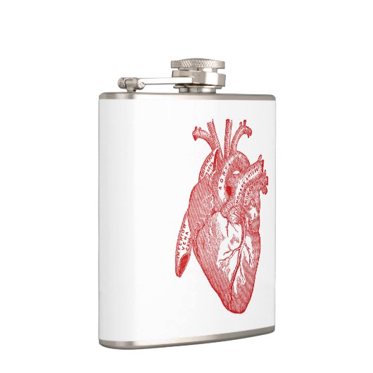 Rood Antiek anatomisch hart Heupfles (Rechts)