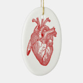 Rood Antiek anatomisch hart Keramisch Ornament (Rechts)