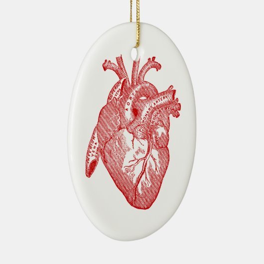 Rood Antiek anatomisch hart Keramisch Ornament (Rechts)