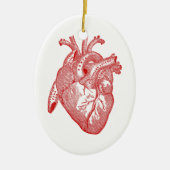 Rood Antiek anatomisch hart Keramisch Ornament (Voorkant)