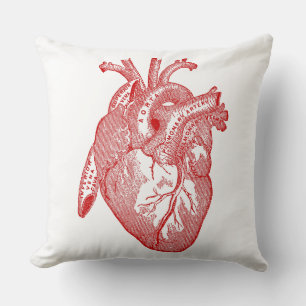 Rood Antiek anatomisch hart Kussen