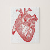 Rood Antiek anatomisch hart Legpuzzel (Verticaal)