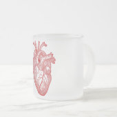 Rood Antiek anatomisch hart Matglas Koffiemok (Voorkant rechts)