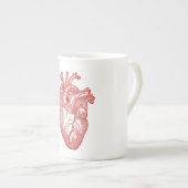 Rood Antiek anatomisch hart Porselein Kop (Voorkant rechts)