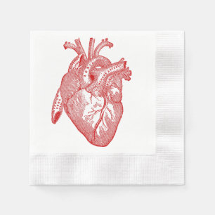Rood Antiek anatomisch hart Servet