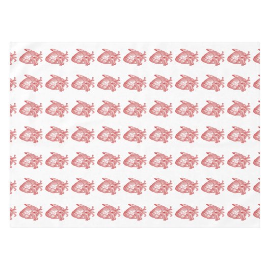 Rood Antiek anatomisch hart Tafelkleed (Voorkant (Horizontaal))