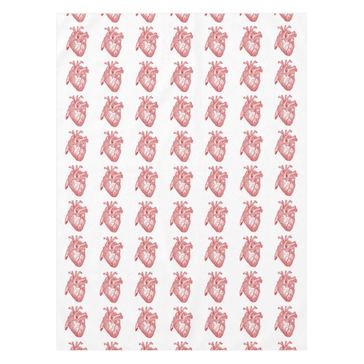 Rood Antiek anatomisch hart Tafelkleed (Voorkant)