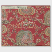 Rood Antiek Frans Textiel Cadeaupapier (Vlak)