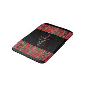 Rood Antiek oosterperzisch — zwart — gepersonalise Badmat (Gekanteld)