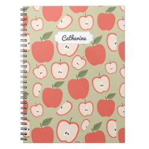 Rood Apple naadloos patroon Notitieboek