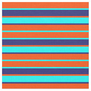 Rood, Aqua en Midnight Blue Lines Stof