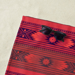 Rood aztec patroon strandlaken