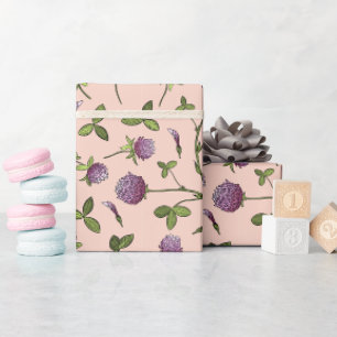 Rood Baby shower met roze klaverpapier Cadeaupapier