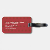 Rood Bagagelabel met troebel reet - 2 zijkanten (Achterkant horizontaal)