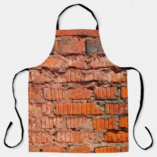 Rood bakstenen wandtextureel verlaten, veroudering schort