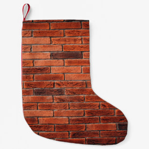 Rood bakstenen wandtextuur grunge backaardbrick, w kleine kerstsok