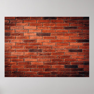 Rood bakstenen wandtextuur grunge backaardbrick, w poster