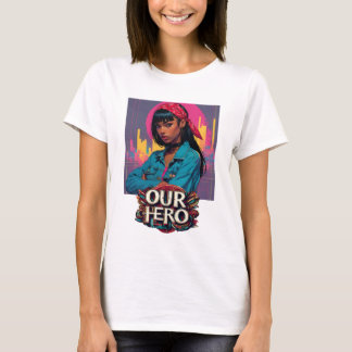 Rood Bandana Meisje Onze Held Muziekconcert T-shirt