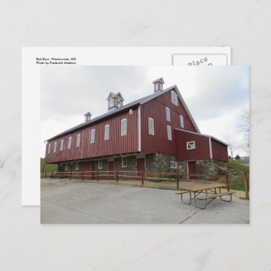 Rood Barn: Westminster, MD Briefkaart (Voorkant / Achterkant)