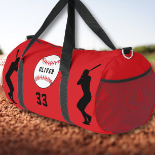 Rood Baseball Speler Naam Nummer Plunjezak