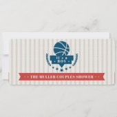 Rood  Basketball Ticket Couples Baby shower Kaart (Achterkant)