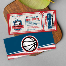 Rood  Basketball Ticket Couples Baby shower Kaart
