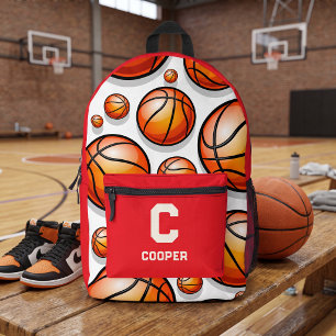 Rood basketbalpatroon  bedrukte rugzak