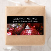 Rood Baubles label 'Familie' label zwart (Insitu)