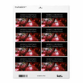 Rood Baubles label 'Familie' label zwart (Full Sheet)