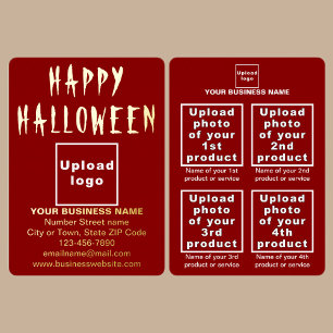 Rood Bedrijfs Merk op Halloween Folie Feestdagenkaart
