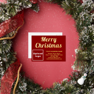 Rood Bedrijfs Merk op Kerstmis Folie Feestdagen Briefkaart